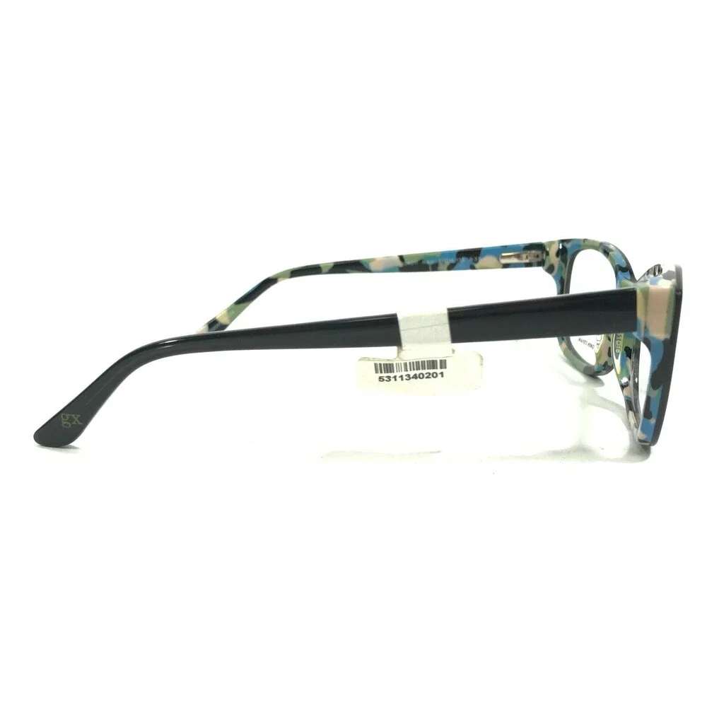 Gwen Stefani GX 011 NAV Eyeglasses Frames Black Blue Square Cat Eye 51-16-135